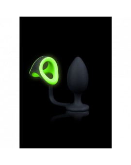 OUCH! - ANILLO PARA EL PENE CON PLUG ANAL - GLOW IN THE DARK