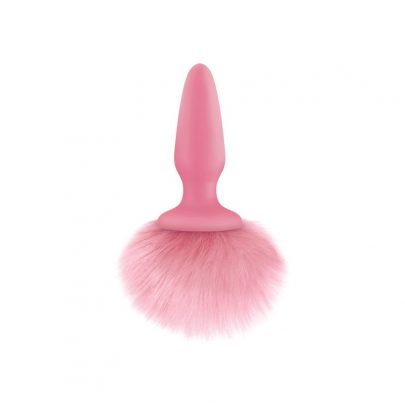 Plug anal con cola de conejito rosa